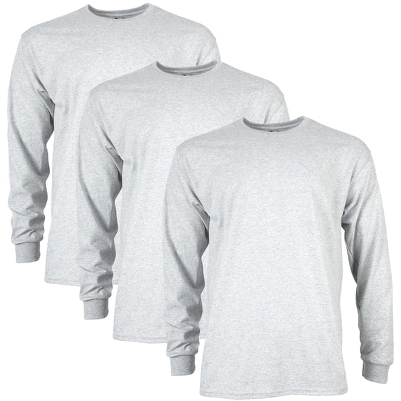 CAMISA Gildan G2400 de Manga Larga Gris Ceniza - Pack de 3