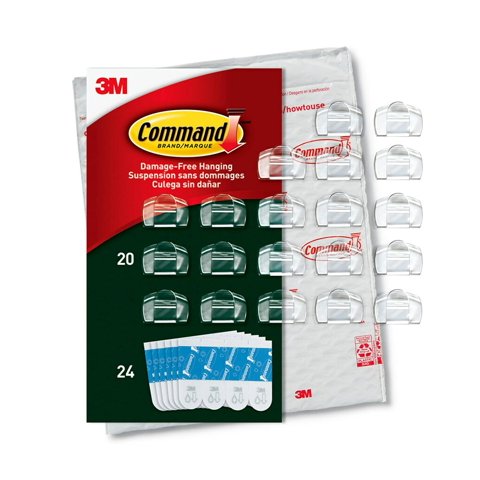 Light Clips Command Outdoor 20 Transparentes Con 24 Tiras