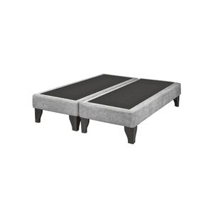 Importclick - Base Dividida Cama Europea 2 Plazas 150X200 Cm Gris Claro Felpa
