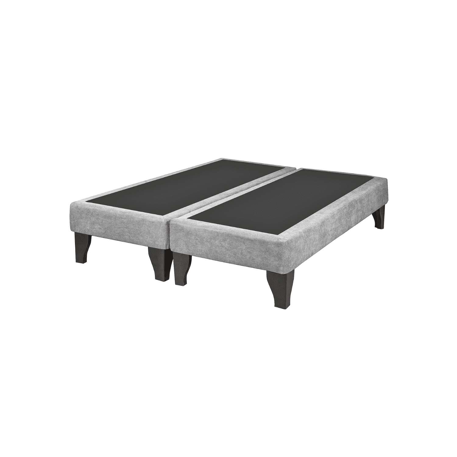 Importclick - Base Dividida Cama Europea 2 Plazas 150x200 Cm Gris Claro Felpa