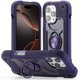 thumbnail image 1 of Funda para Apple iPhone 15 Pro de 6.1 Pulgadas con Soporte de Doble Anillo, Soporte Giratorio de 360°, PC+silicona, Cubierta de Teléfono a Prueba de Golpes de Grado Militar de Alta Resistencia, Azul, 1 of 6