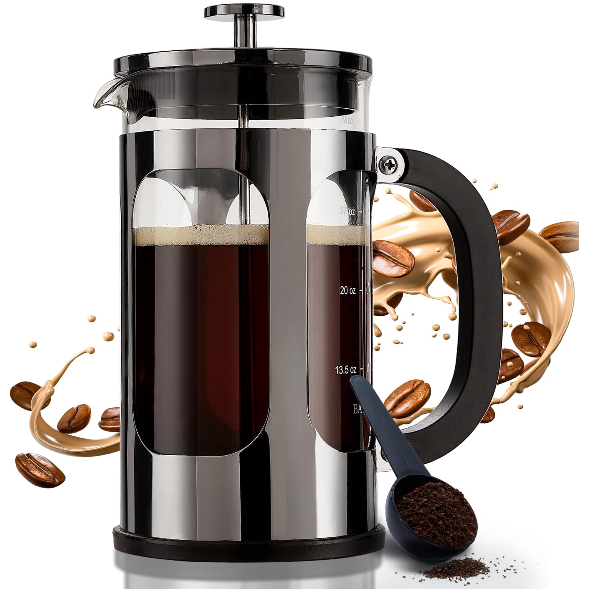 Cafetera French Press Bayka De Vidrio Resistente Al Calor De 1 Litro