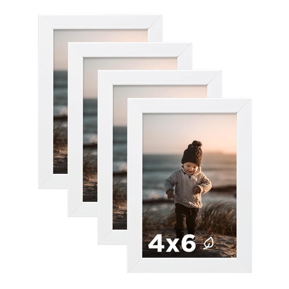 Marco de fotos KINLINK blanco de 4 x 6 para mesa y pared