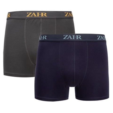 Zahr - Pack De 2 Boxers Plomo Y Azul