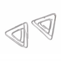 Prusia - Aros Pendientes Diseño Triángulo Plateado