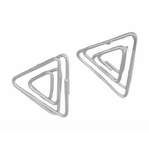 Prusia - Aros Pendientes Diseño Triángulo Plateado