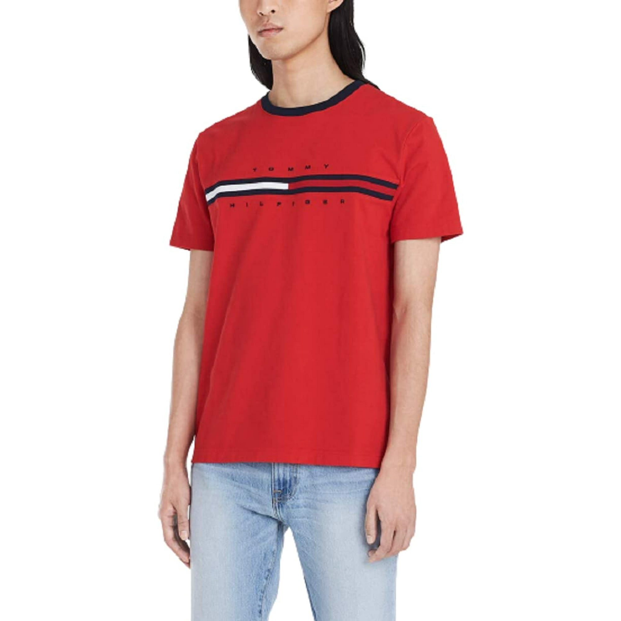 Camiseta Tommy Hilfiger De Manga Corta Con Logotipo Para Hombre - Apple Red