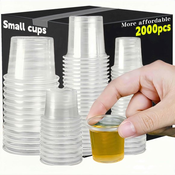 Vasos de chupito Cynohesta 2000 uds transparentes de 21 ml desechables