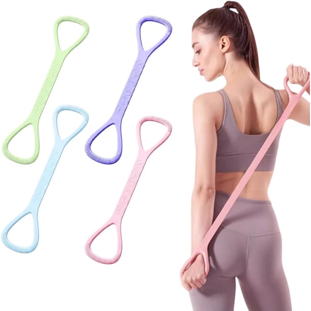 Bandas ejercicio silicona figura 8 mujer elásticas yoga pilates estiramiento