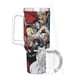thumbnail image 3 of One Punch Man Vaso aislado de acero inoxidable con asa, diseño temático, regalo para familia, amigos y fans; incluye pajita y encaja en el portavasos estándar, 40 oz, 3 of 6