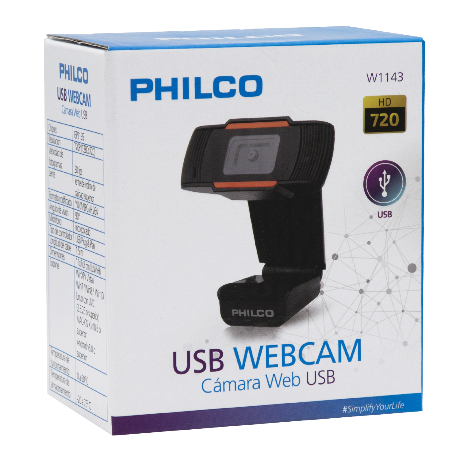 Webcam Philco 720P Open Box