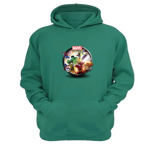 Genérico - Polerón Canguro Logo Comic Vs Capcom Verde Aguamarina Talla M Unisex