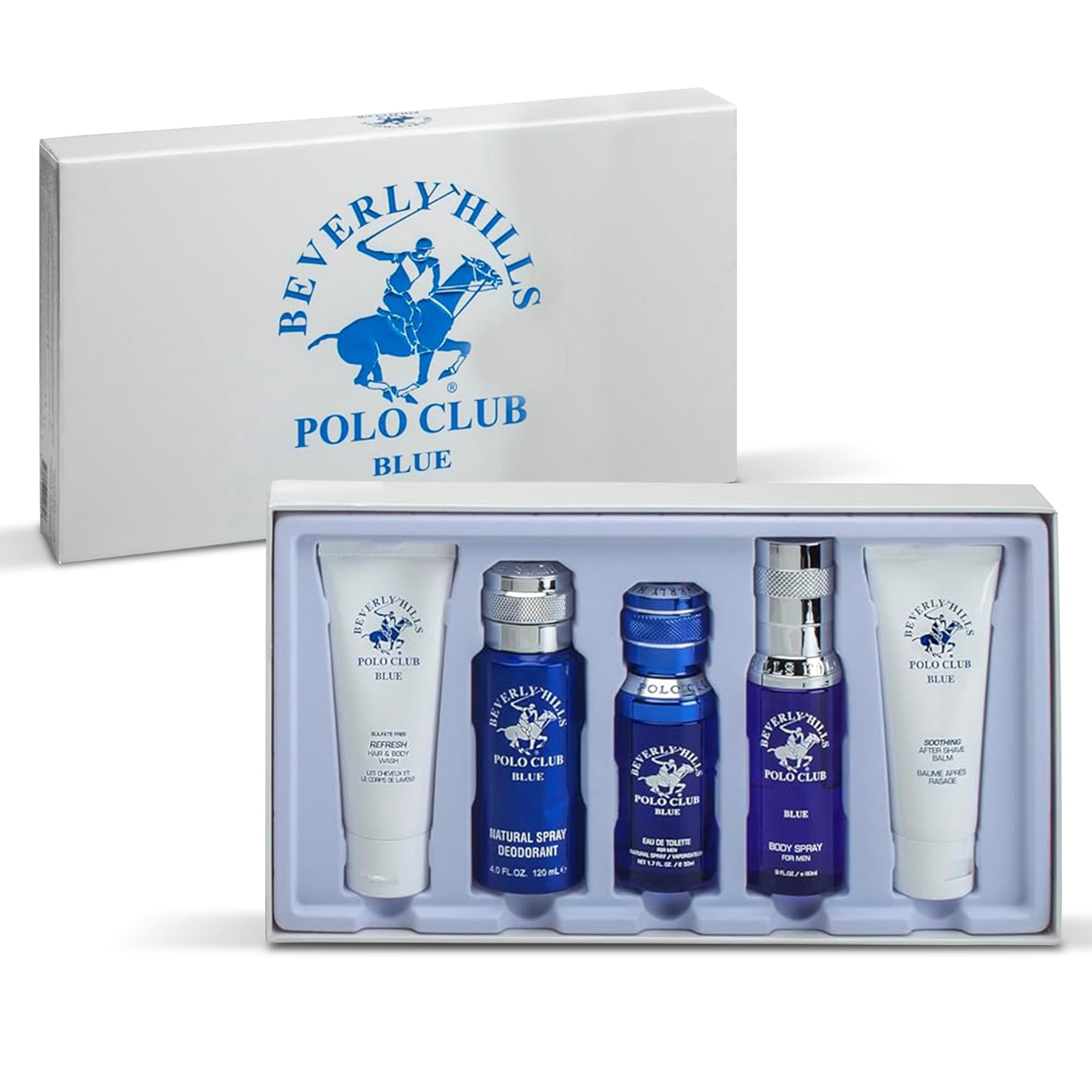 Set De Regalo De Aseo Para Hombre Beverly Hills Polo Club Bhpc Blue
