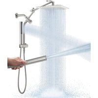 Alcachofa De Ducha Veken All Metal 10 De Níquel Cepillado Con Dispositivo De Mano