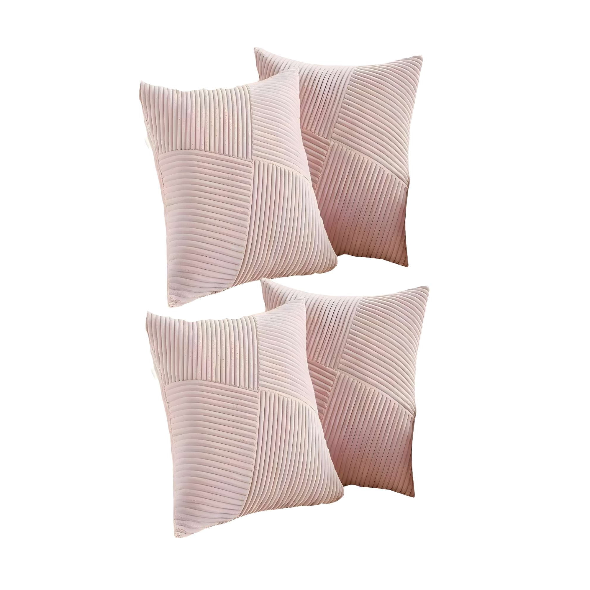 Genérico - Set De 4 Fundas De Cojin Felpa Rosa