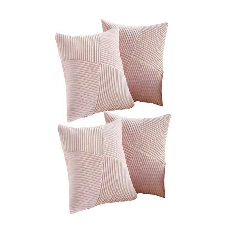 Genérico - Juego De 4 Fundas De Cojin Felpa Rosa