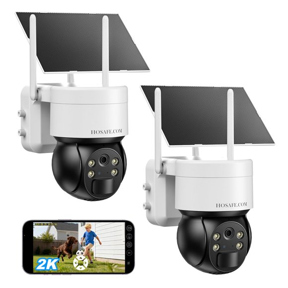 Cámara de seguridad inalámbrica solar HOSAFE.COM (pack de 2)
