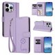 thumbnail image 2 of Funda Cartera Trébol para iPhone 13 Pro con Ranuras Tarjetas y Carga Inalámbrica Morado claro, 2 of 6