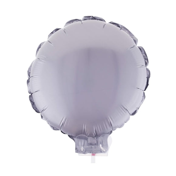 Globo de aluminio circular sobre barra, divertido, a la moda estadounidense, plata mate, 28 cm