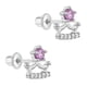 thumbnail image 2 of Aros de corona con punta circon morado y borde circones para niñas, 2 of 2