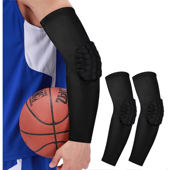 Manguito de voleibol acolchado SUJAYU, paquete de 2, color negro, talla S