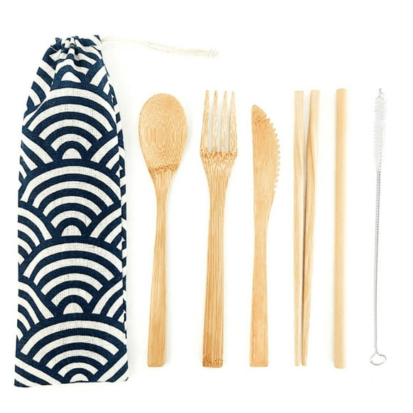 Cubiertos biodegradables, set de 6 utensilios Olas