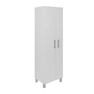 Fmfurniture - Mueble Organizador Blanco 2 Puertas Gabinete De Aseo