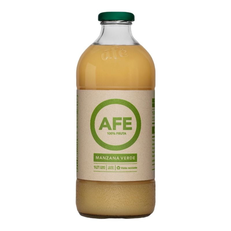 Jugo De Manzana Verde 100% Puro Botella 1000 ml Afe