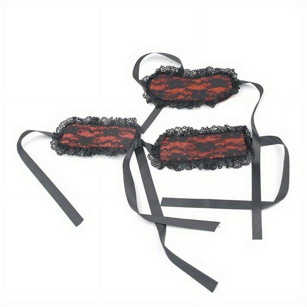 3pcs Set BDSM Lace Handcuffs and Ankle Cuffs with Blindfold and Eye Mask for Couples - Enhance Your Sexual Experience with Erotic Restraints and Fetish Toys