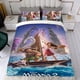 thumbnail image 4 of Moana 2 Conjunto de sábanas temático, trío de piezas, cómodo y amigable con la piel, diseño único, regalo de decoración para el hogar para familiares, amigos y fans,140cm *210cm, 4 of 6