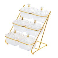 Magideal - Bandeja De Frutas Secas De 3 Niveles, Bandeja Para Servir Aperitivos, Bandeja De Almacenamiento De Alimentos, Estilo Nórdico Para Aperitivos Y Magdale Claro