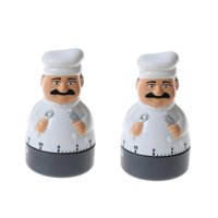 Gen - 2X Timer Cocina Con Forma De Cocinero Reloj Temporizado A Cuerda