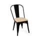 thumbnail image 1 of Silla Comedor Terraza Exterior Tolix Metal Madera Natural Apilable Industrial Negra, 1 of 8