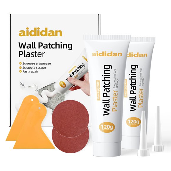 Kit de reparación de paredes Aididan Drywall Patch, color blanco, 240 g, 2 unidades