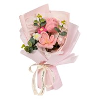 Bothyi - Ramo De Flores De Ganchillo, Decoración Del Hogar Para Regalos Del Día De La Madre, Hogar Del Día De San Valentín, Rosa