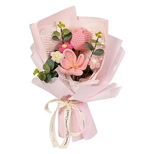 Bothyi - Ramo De Flores De Ganchillo, Decoración Del Hogar Para Regalos Del Día De La Madre, Hogar Del Día De San Valentín, Rosa