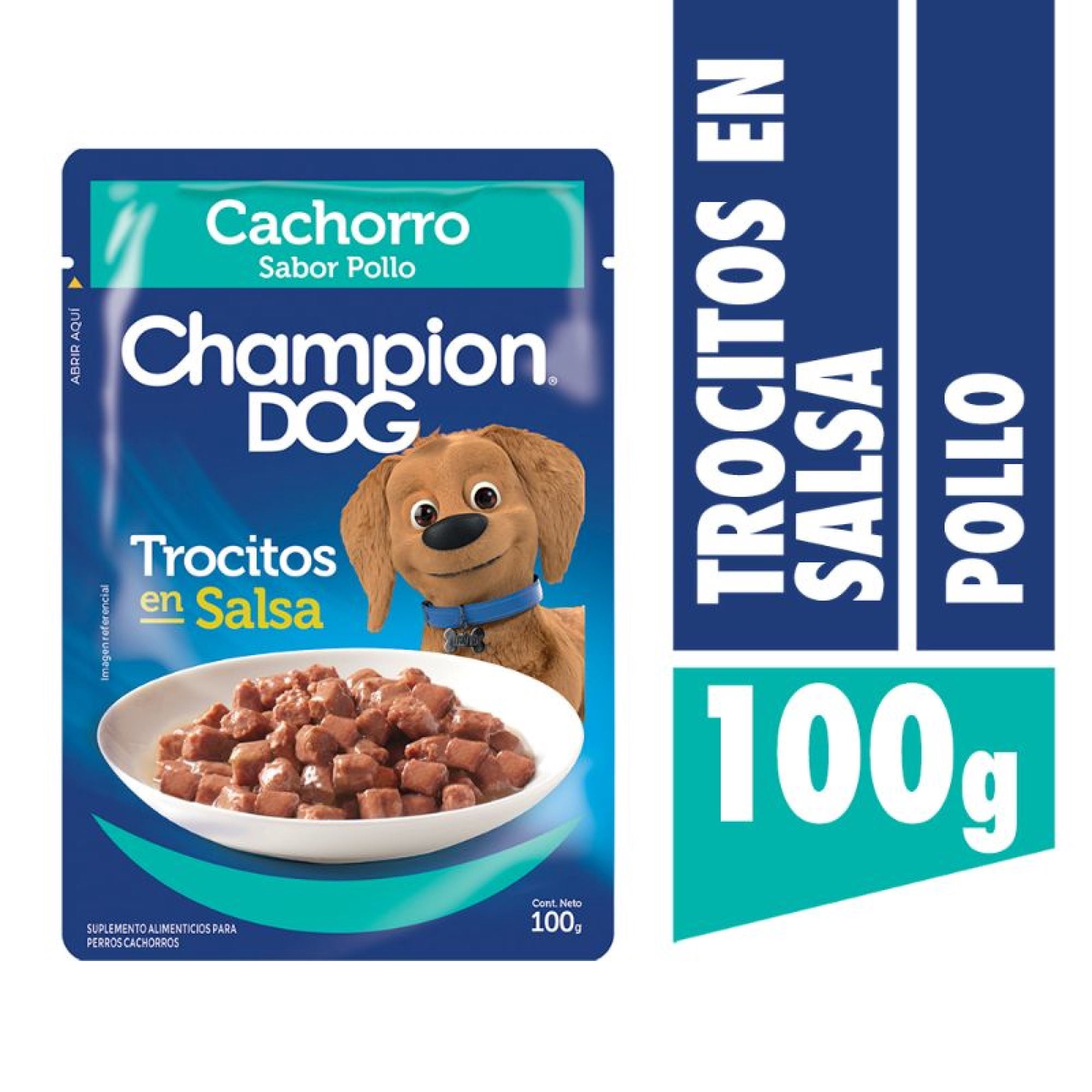 Alimento Húmedo Cachorro Trocitos Sabor Carne Pouch 100 g Champion Dog