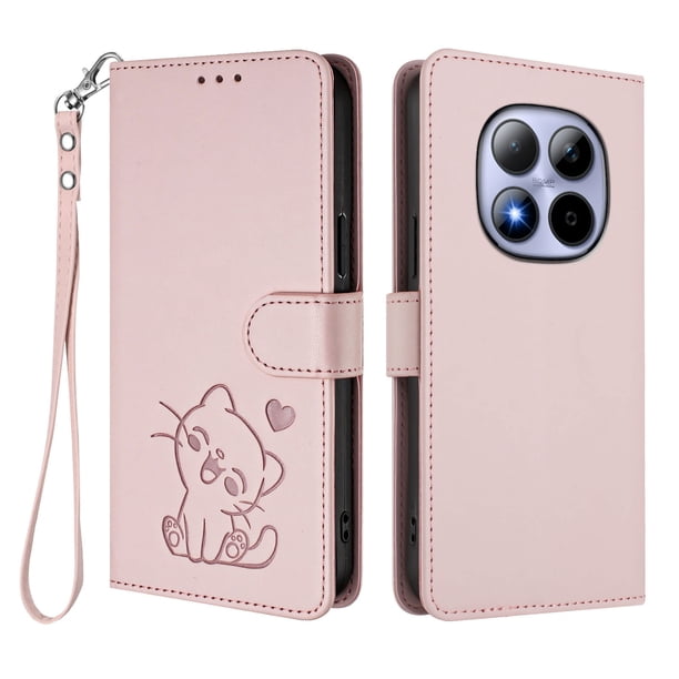 Funda Volteable tipo Billetera con Correa para Xiaomi POCO M8 Pro 5G, Rosa