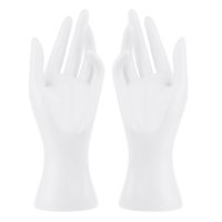 Magideal - 2 Uds Maniquí Femenino Mano Joyería Soporte De Exhibición Anillos Soporte Exhibición Mano Modelo Decoración Para Guante Brazalete Encimera Accesorios Blanco