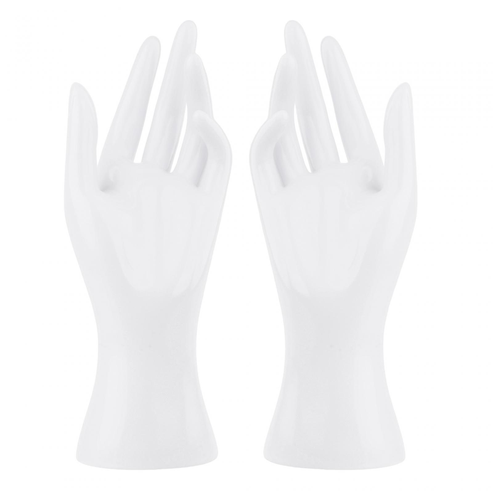 Magideal - 2 Uds Maniquí Femenino Mano Joyería Soporte De Exhibición Anillos Soporte Exhibición Mano Modelo Decoración Para Guante Brazalete Encimera Accesorios Blanco