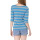 thumbnail image 3 of INSPIRE CHIC Camiseta de Mujer con Mangas al Codo Cuello Redondo Ajustada Básica Casual Estampada Azul Gris 3XL, 3 of 8