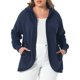 thumbnail image 1 of Chaqueta para mujer de talla grande Agnes Orinda con capucha, abierta al frente, bloques de color, manga larga, sudadera casual de gran tamaño con bolsillos 3X azul marino, 1 of 6