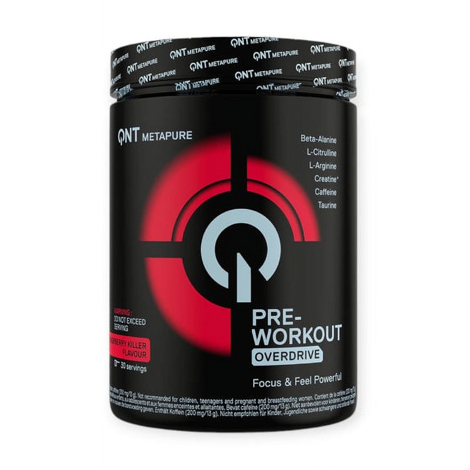 Qnt - Pre- Entreno Metapure Overdrive 390G 30Sv Raspberry Killer -