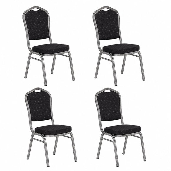 Pack 4 Silla Tapizada Eventos Fiestas Conferencias Comedor - Negro