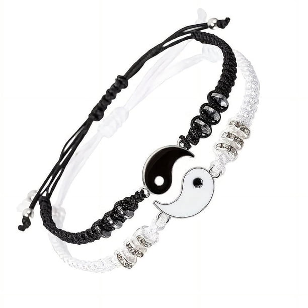 2Pcs Yin Yang Adjustable Bracelets - Perfect Gift for BFFs & Couples on Valentine's Day!