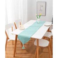 Genérico - Camino Mesa Lino Pompón 33X180 Varios Colores