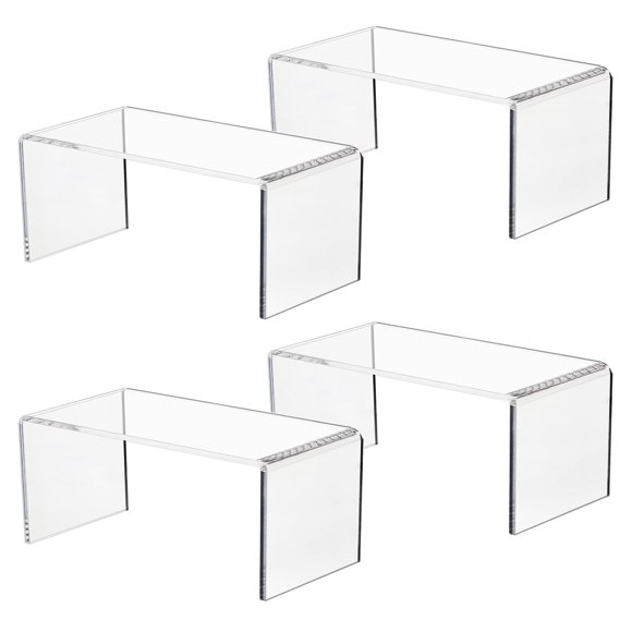 Elevadores acrílicos Jusalpha Clear, 4 unidades, para joyas y figuras