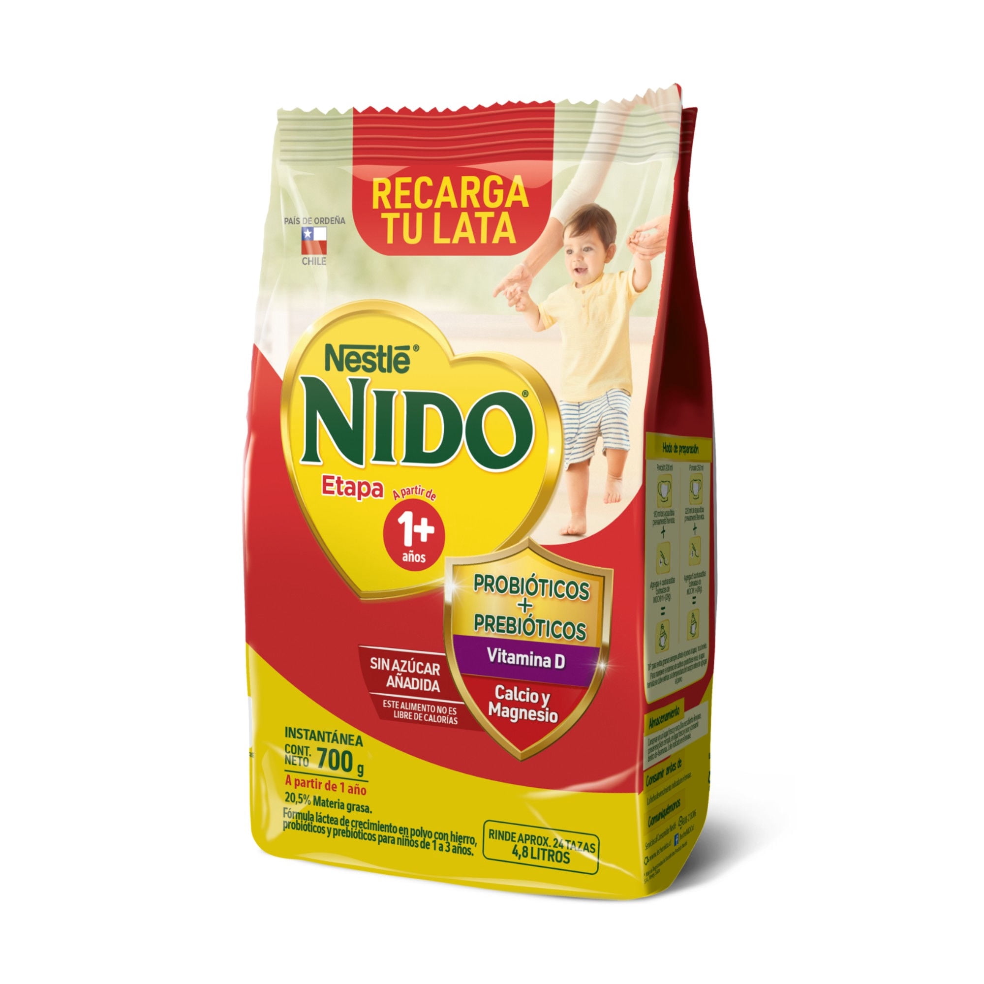 Leche En Polvo Semidescremada Etapa 1+ Bolsa 700g Nido