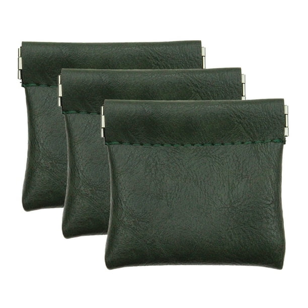 Monedero de cuero con clip para monedas, para hombre y mujer, minimonedero con pinza para cambio, para llevar en la mano