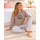 thumbnail image 3 of Poleron de Pijama Franela Mujer Flor de Loto beige L, 3 of 6